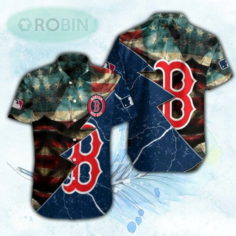 Vintage American Flag Thunder Boston Red Sox Hawaiian Shirt For Men and Women