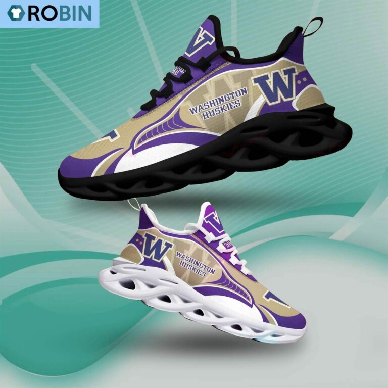 Washington Huskies Chunky Sneakers, NCAA Shoes Gift For Fans