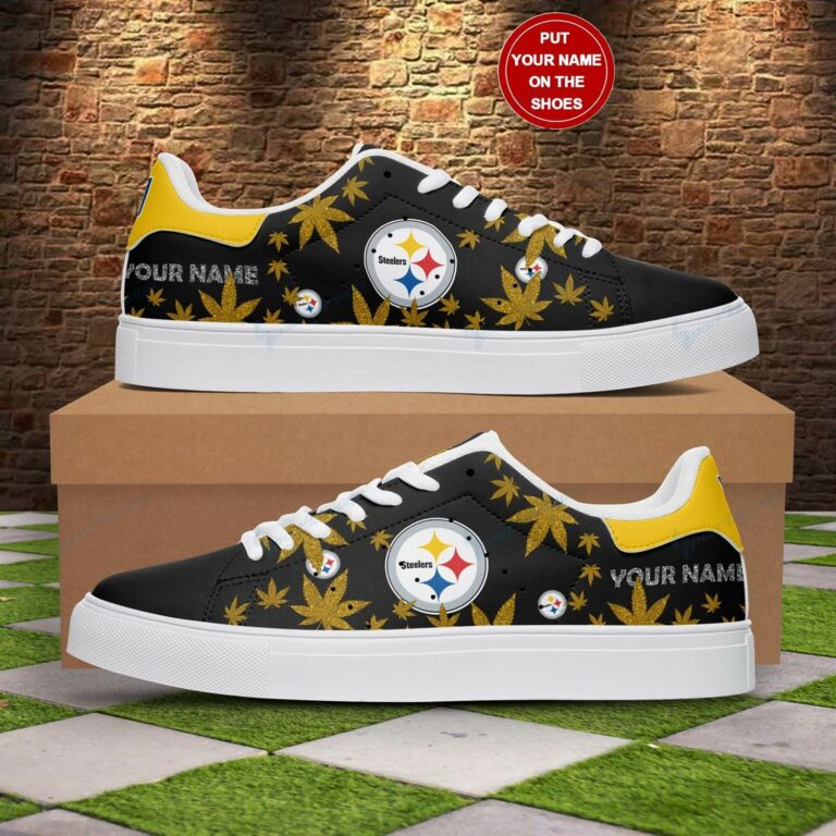 Weed Leaf Pittsburgh Steelers Stan Smith Shoes, Gift for NFL fans