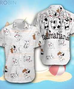 101 Dalmatians Black White Polka Dot Disney Hawaiian Shirt 101 Dalmatians Black White Polka Dot Disney Hawaiian Shirt