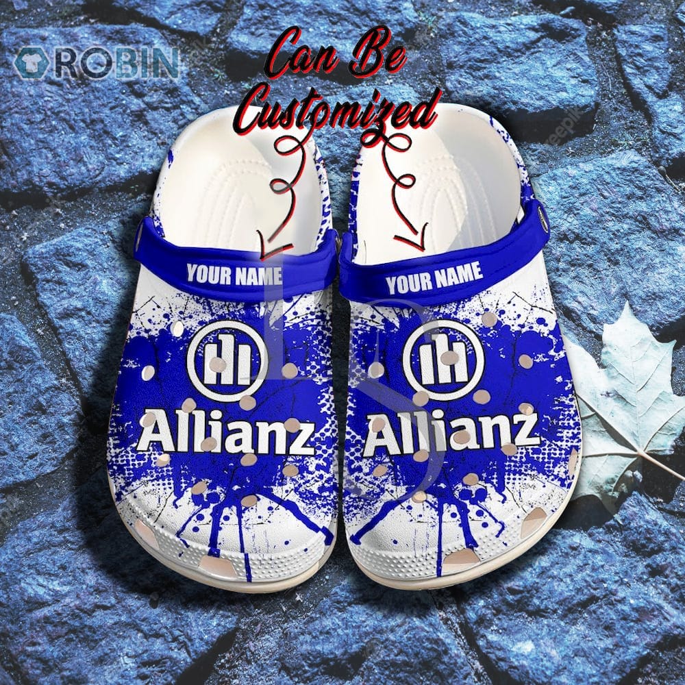 Allianz Ink Splash Grunge Personalized Crocs Shoes, Gift Crocs Shoes For Men Women