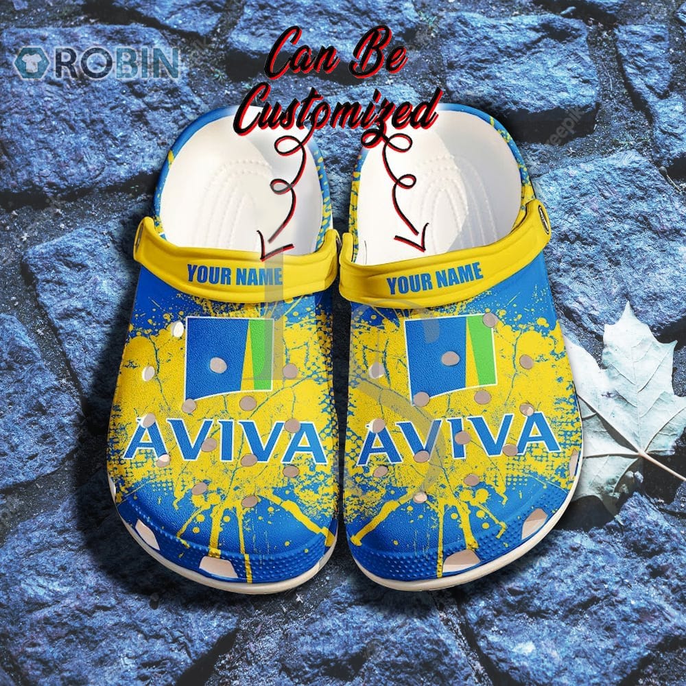 Aviva Ink Splash Grunge Personalized Crocs Shoes, Gift Crocs Shoes For Men Women