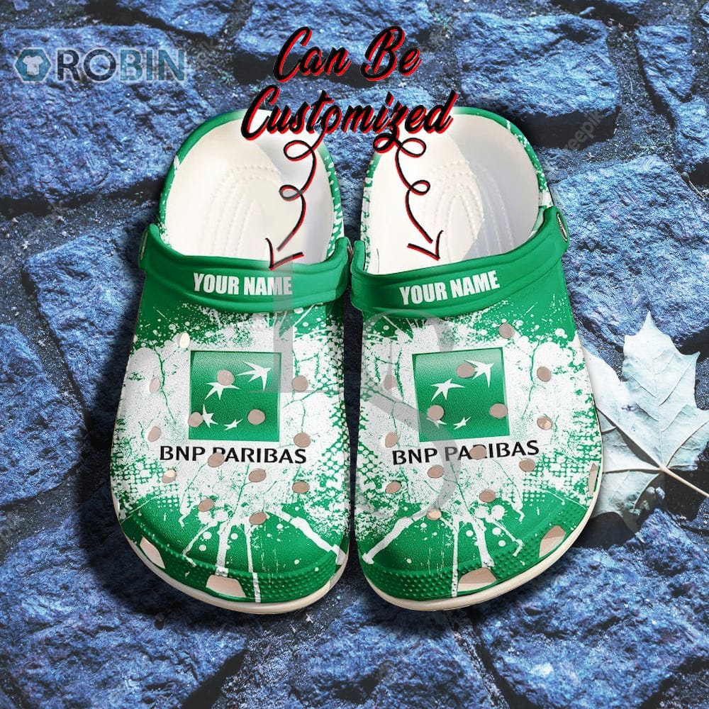 BNP Paribas Ink Splash Grunge Personalized Crocs Shoes, Gift Crocs Shoes For Men Women