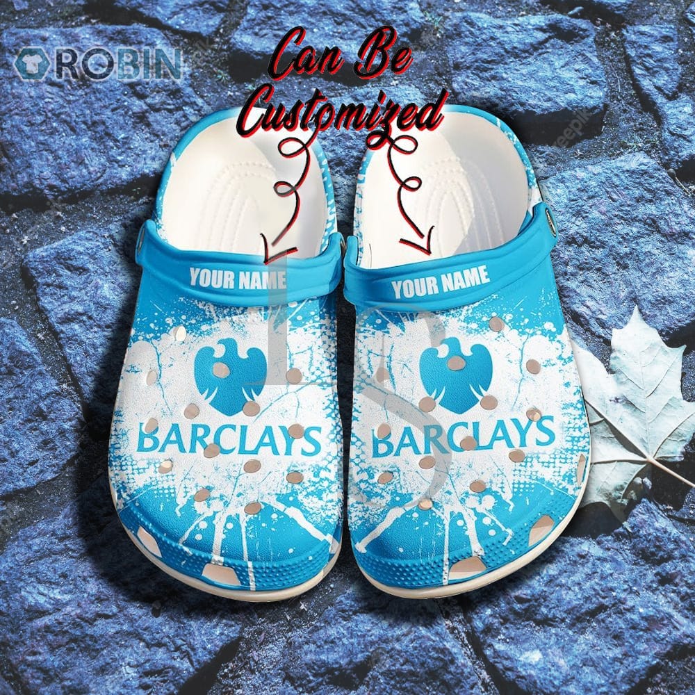 Barclays Ink Splash Grunge Personalized Crocs Shoes, Gift Crocs Shoes For Men Women