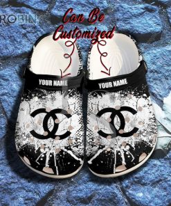 Chanel Logo Ink Splash Design Patter Crocs Shoes