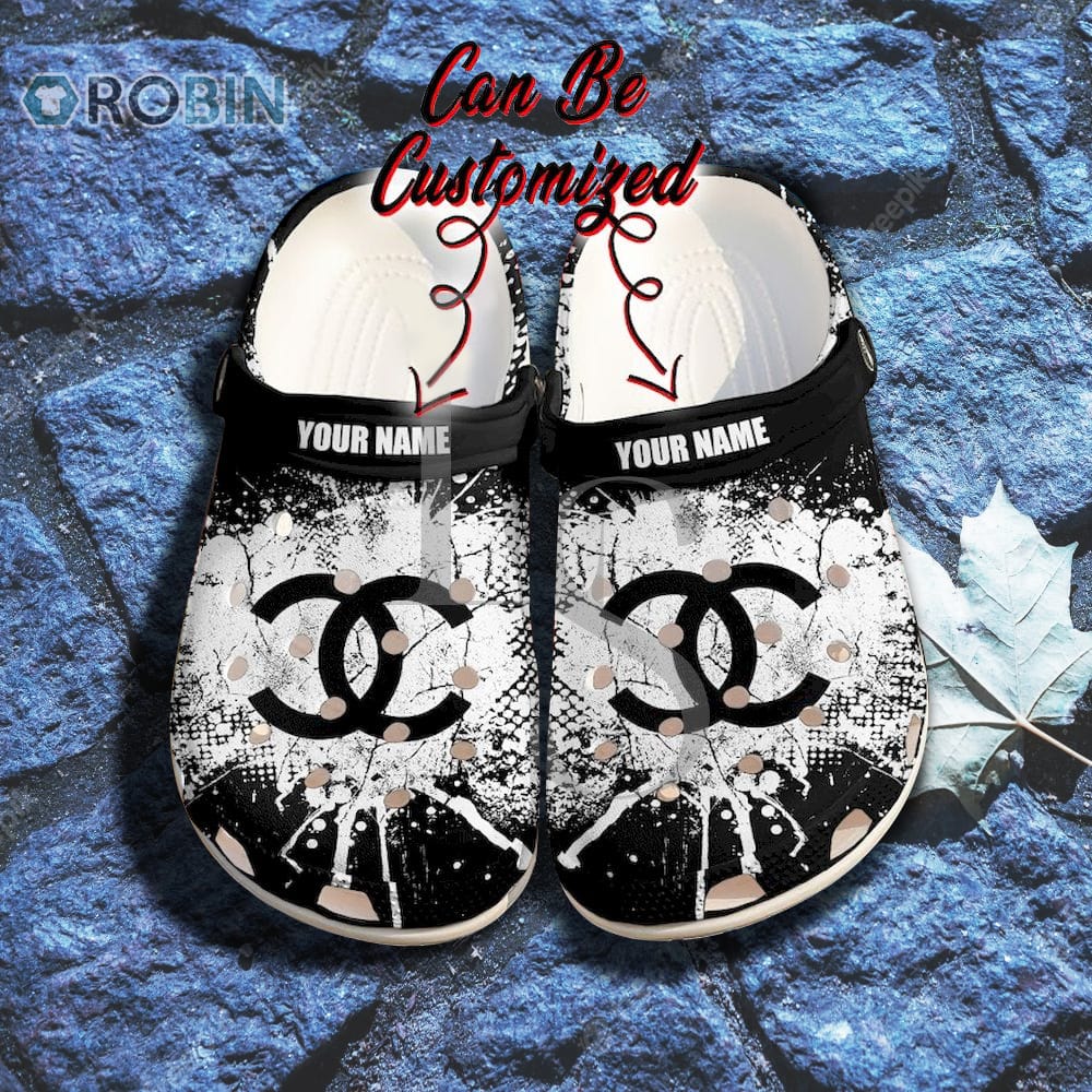 Chanel Logo Ink Splash Design Patter Crocs Shoes