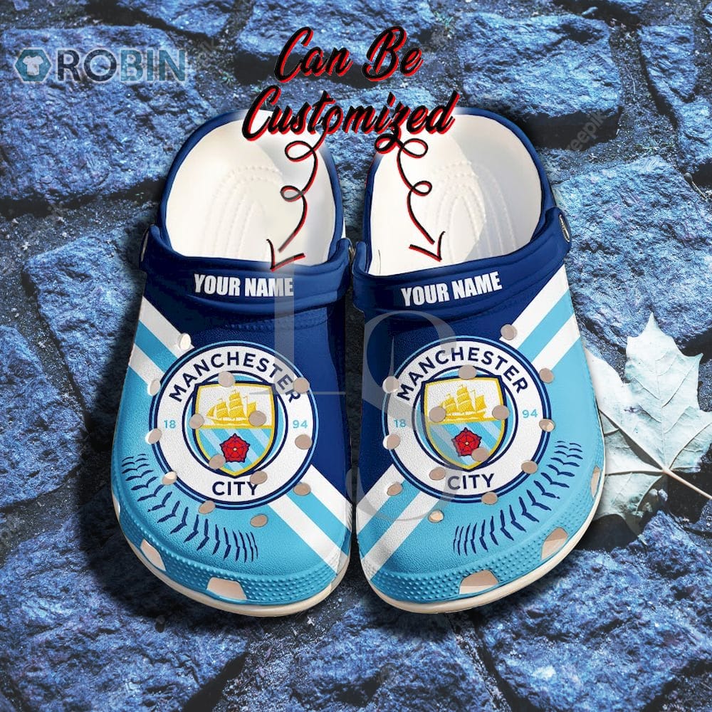 Manchester City Football Custom Name Crocband Crocs