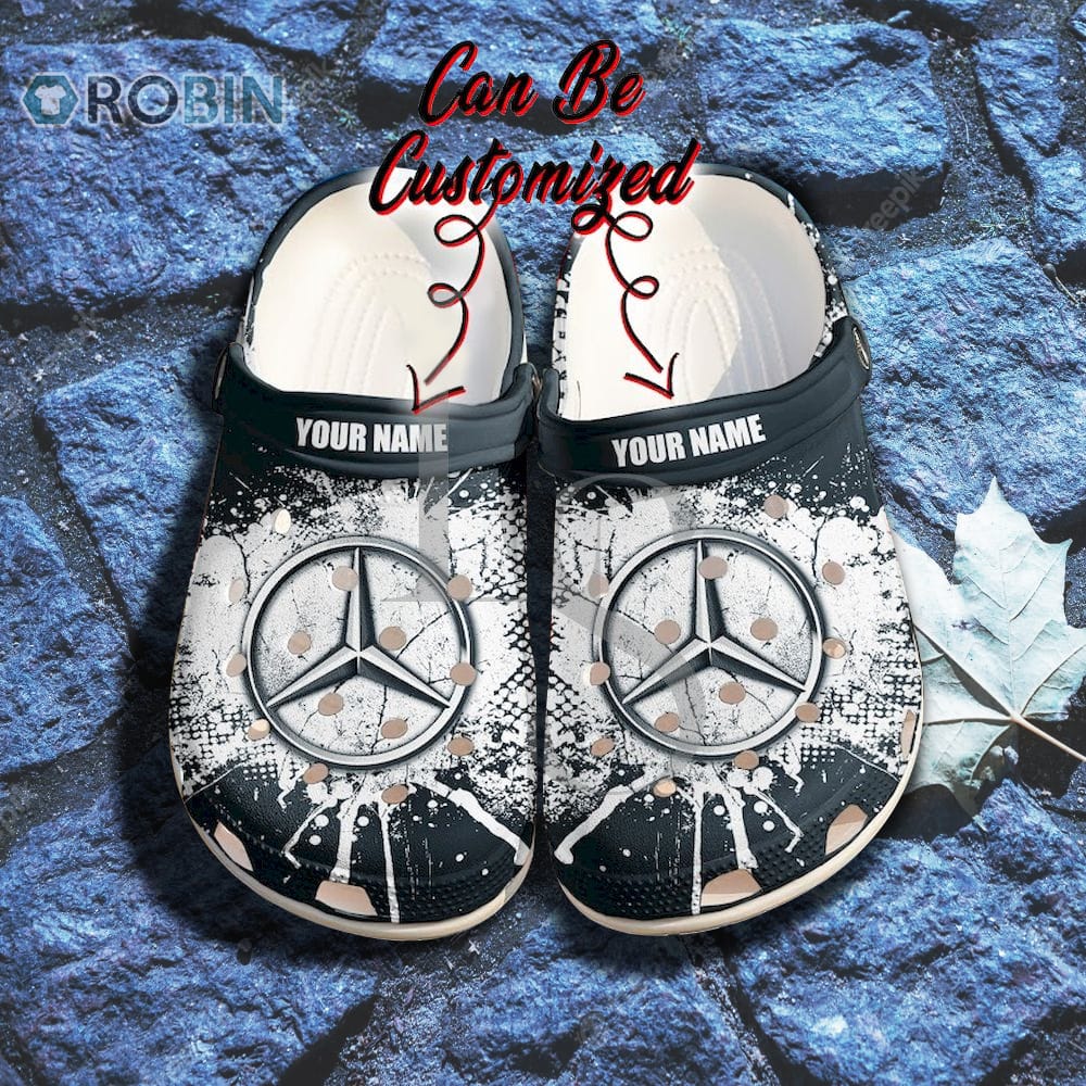 Mercedes Benz Ink Splash Grunge Personalized Crocs