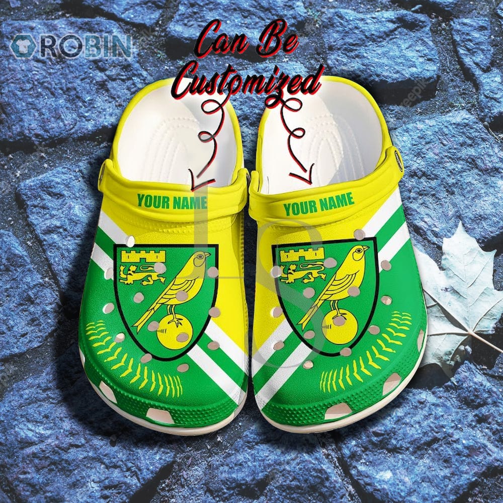 Norwich City FC Custom Name Crocband Crocs Shoes