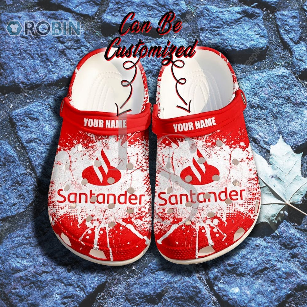 Santander Ink Splash Grunge Personalized Crocs Shoes, Gift Crocs Shoes For Men Women
