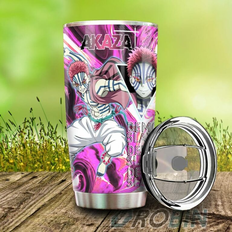 Akaza Stainless Steel Tumbler Cup Custom Demon Slayer Anime