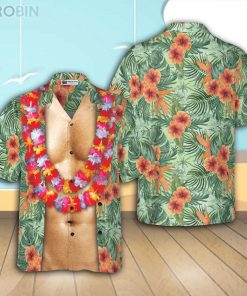 Aloha Tropical Flowers CostumeCasual Button Down Hawaiian Shirt