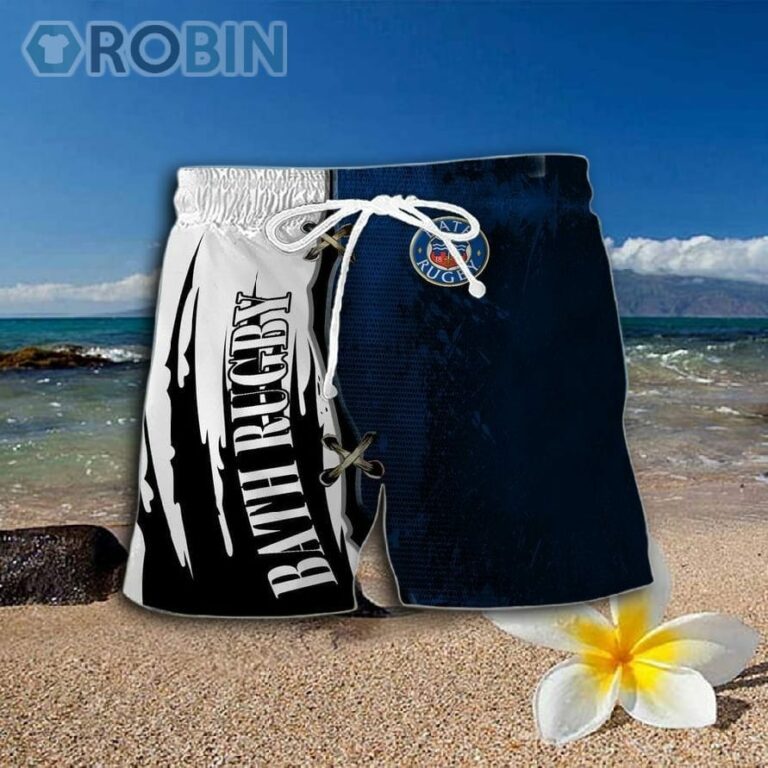 Bath Rugby Pattern Hawaiian Shirt And Shorts