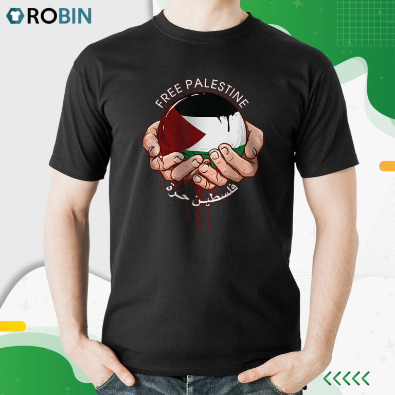 Bandiera Palestina Libera I Love Palestine Gaza Bandiera Palestinese Maglietta