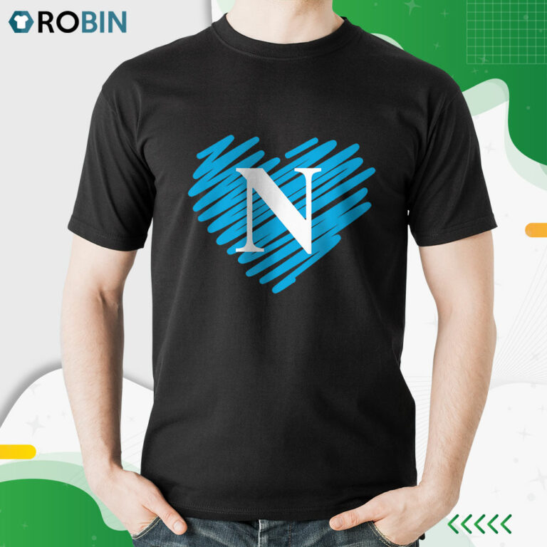 Cuore Azzurro Napoli Regalo Per Tifosi Squadra Del Napoli Maglietta