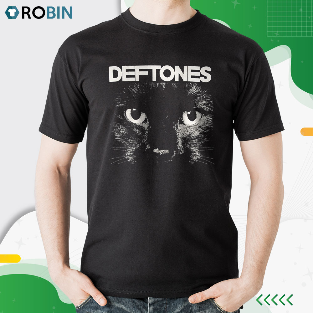 Maglietta Ufficiale Deftones - Logo Sphynx Con Gatto Occhi - 100% Cotone - Tutte Le Taglie