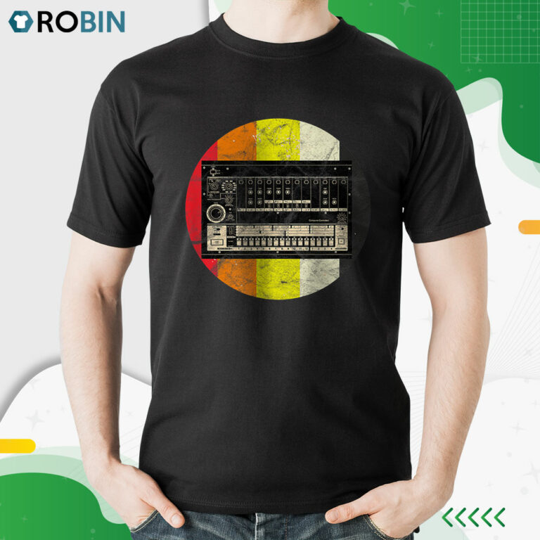 Vintage Analog Drum Machine Retro Synth Synth Studio Shirt