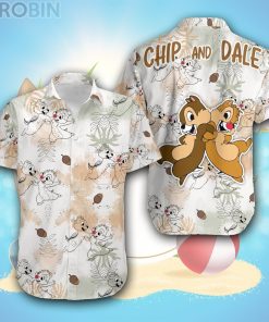 Chip & Dale Floral Pattern Disney Hawaiian Shirt