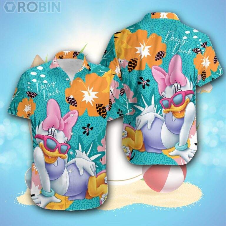 Daisy Duck Floral Pattern Disney Hawaiian Shirt