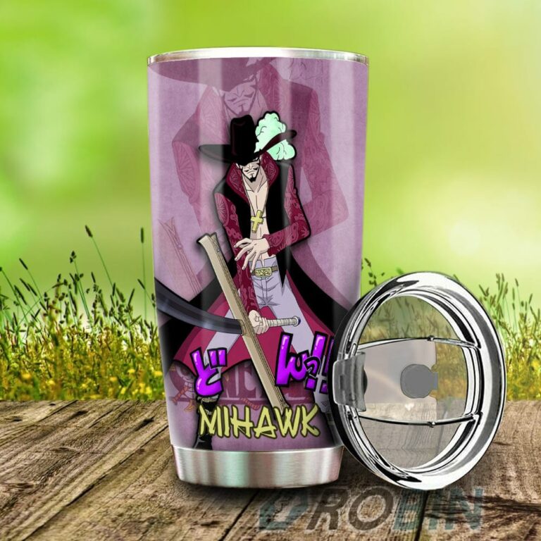 Dracule Mihawk Stainless Steel Tumbler Cup Custom One Piece Anime