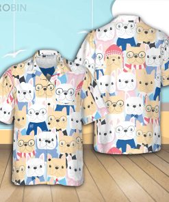 French Bulldog Casual Button Down Hawaiian Shirt