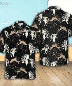 Galloping Horse Casual Button Down Hawaiian Shirt