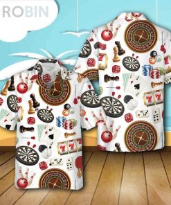 Games Together Casual Button Down Hawaiian Shirt, Multiple Games