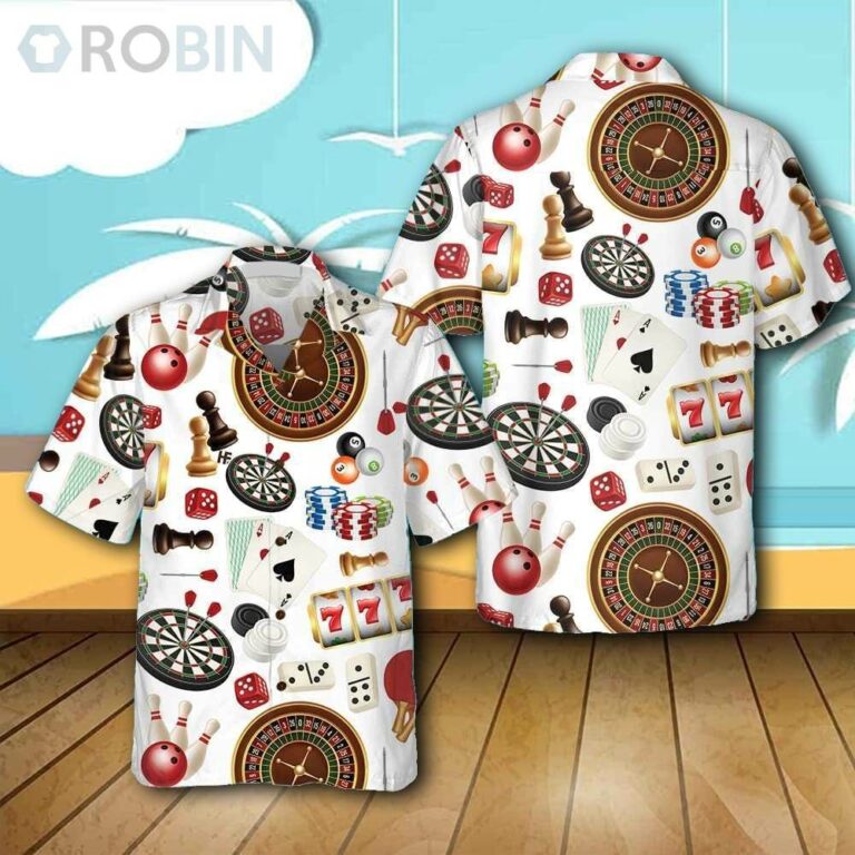 Games Together Casual Button Down Hawaiian Shirt, Multiple Games