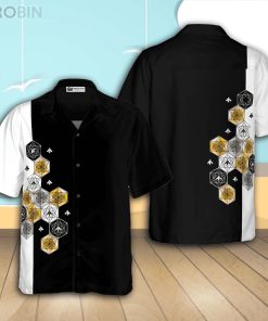 Geometry Bee Hex Casual Button Down Hawaiian Shirt