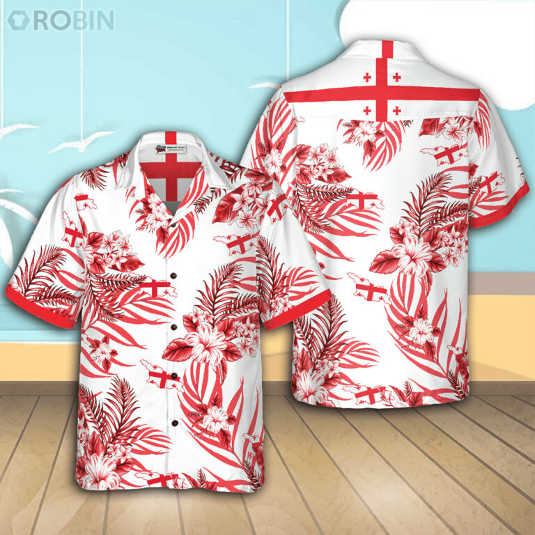 Georgia Proud Casual Button Down Hawaiian Shirt