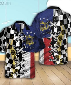 Georgia Racing Flag Casual Button Down Hawaiian Shirt