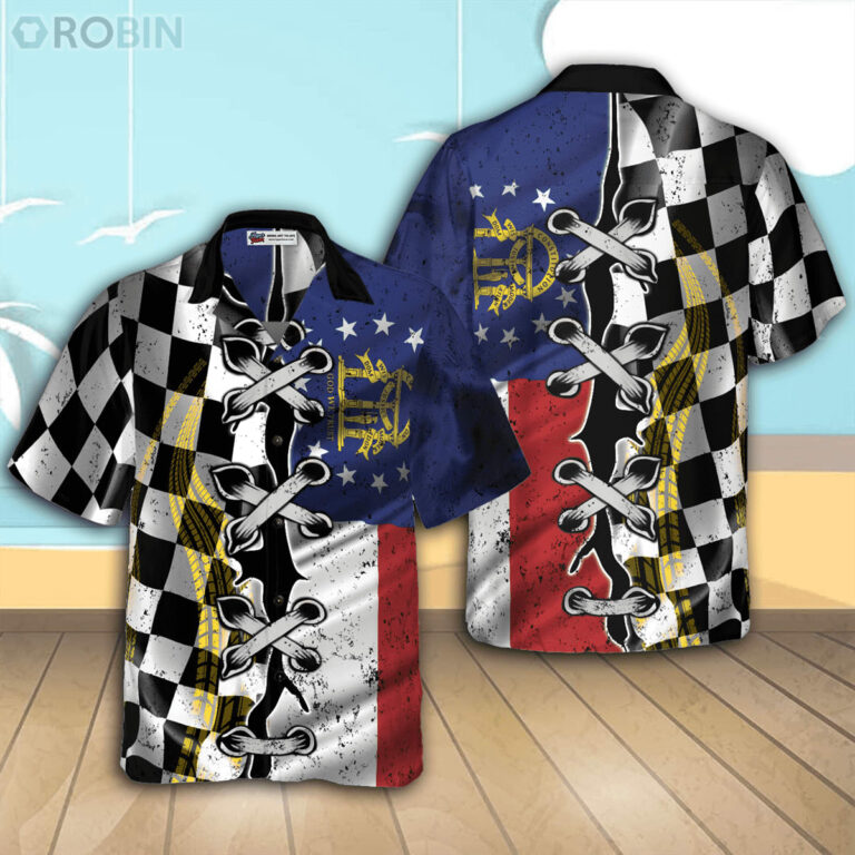German Flag With Centaurea Cyanus Casual Button Down Hawaiian Shirt