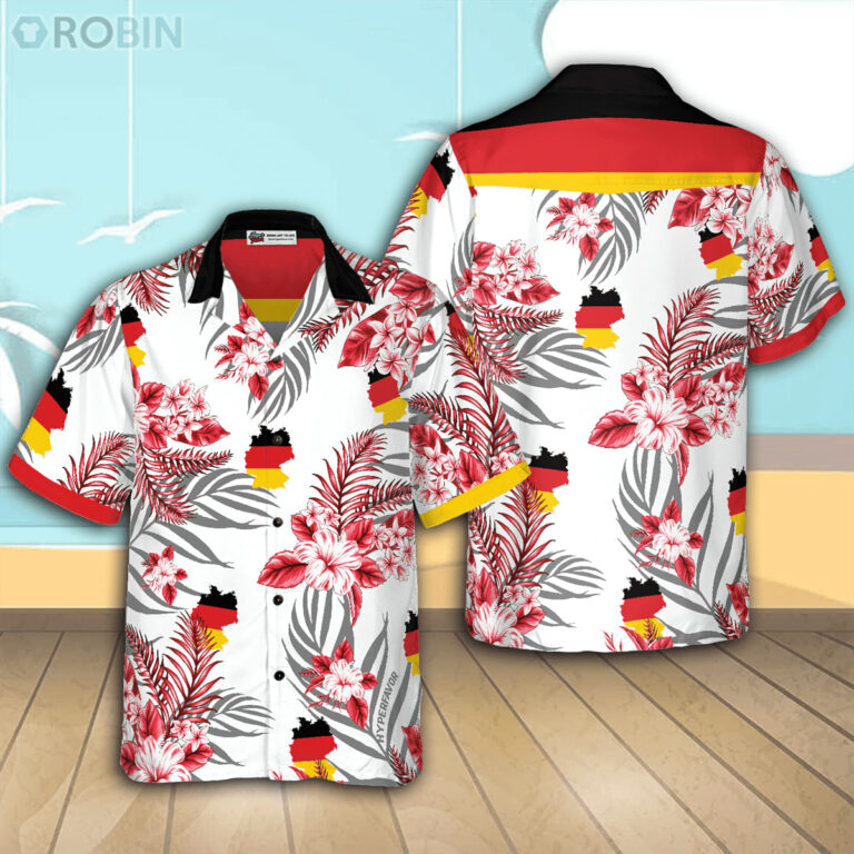 Germany Flag Casual Button Down Hawaiian Shirt