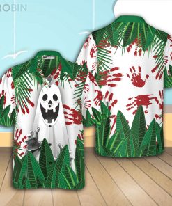 Ghost In The Bushes Halloween Casual Button Down Shirt