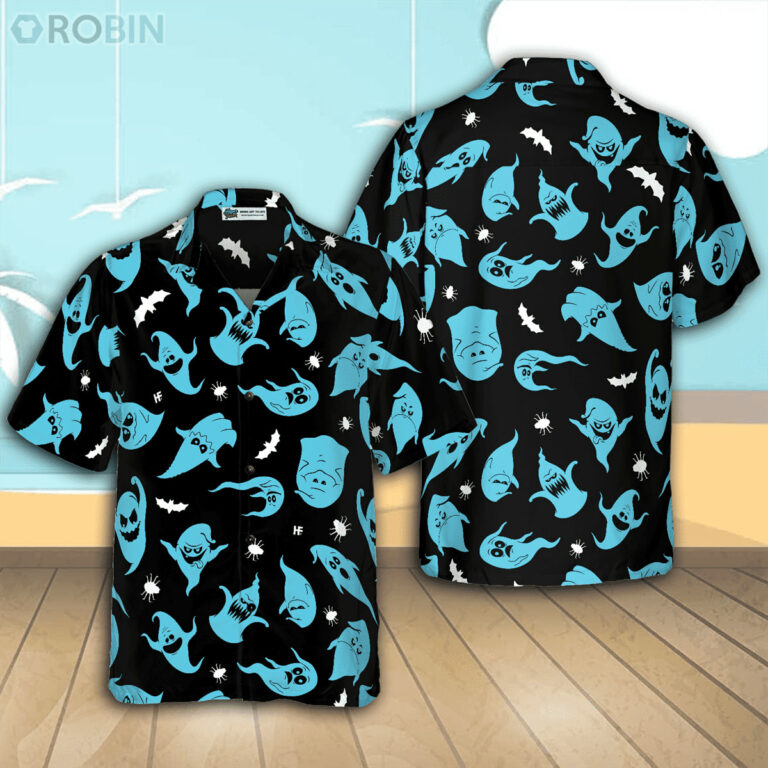 Ghosts Halloween Casual Button Down Shirt