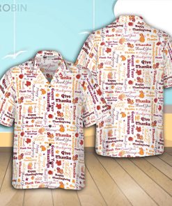 Give Thanks For Thanksgiving Day Casual Button Down Hawaiian Shirt