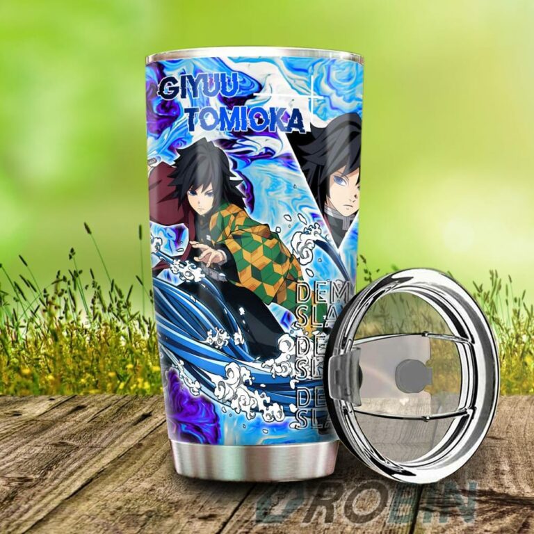 Giyuu Tomioka Stainless Steel Tumbler Cup Custom Demon Slayer Anime