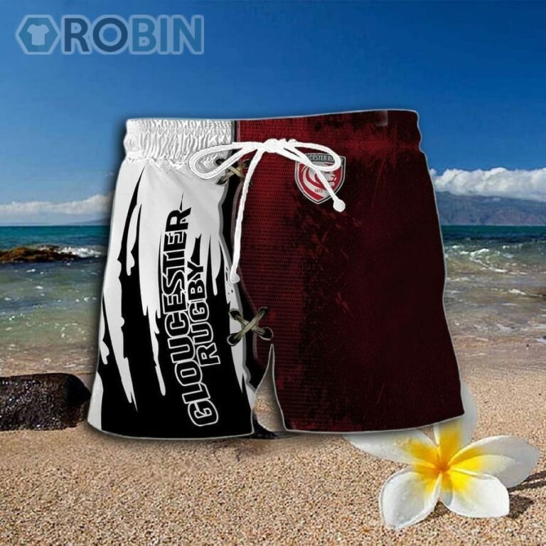 Gloucester Rugby Pattern Hawaiian Shirt And Shorts