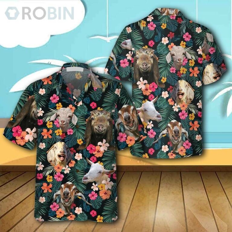 Goat Tropical Pattern Aloha Shirt