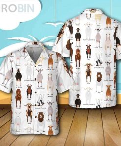 Goat Breeds Casual Button Down Hawaiian Shirt