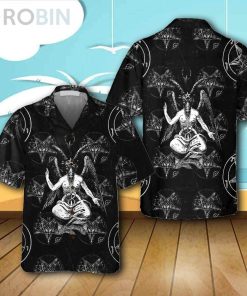 Goat Satan Casual Button Down Hawaiian Shirt