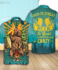 God Is Great Beer Is Good & People Are Crazy Casual Button Down Shirt