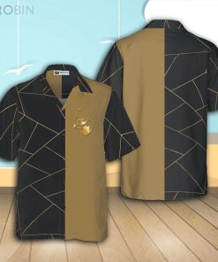 Golden Lines Golf Casual Button Down Hawaiian Shirt