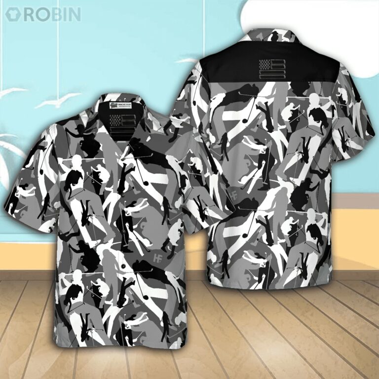 Golf Camouflage Seamless Pattern v2 Casual Button Down Hawaiian Shirt