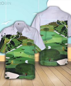 Golf Course Canvas Casual Button Down Hawaiian Shirt Golf Course Canvas Casual Button Down Hawaiian Shirt
