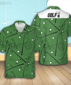 Golf Green Pattern Casual Button Down Hawaiian Shirt Golf Green Pattern Casual Button Down Hawaiian Shirt
