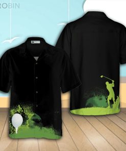 Golf Grunge Graphic Casual Button Down Hawaiian Shirt Golf Grunge Graphic Casual Button Down Hawaiian Shirt