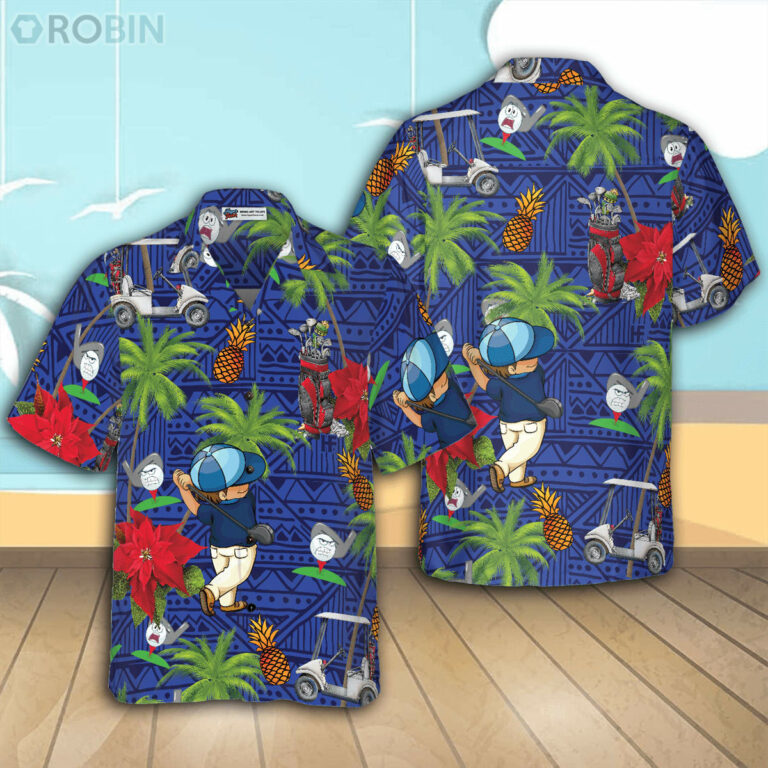 Golf Lovers Casual Button Down Hawaiian Shirt