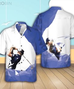 Golf Low Poly Casual Button Down Hawaiian Shirt