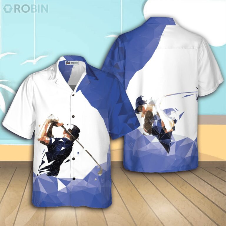 Golf Low Poly Casual Button Down Hawaiian Shirt